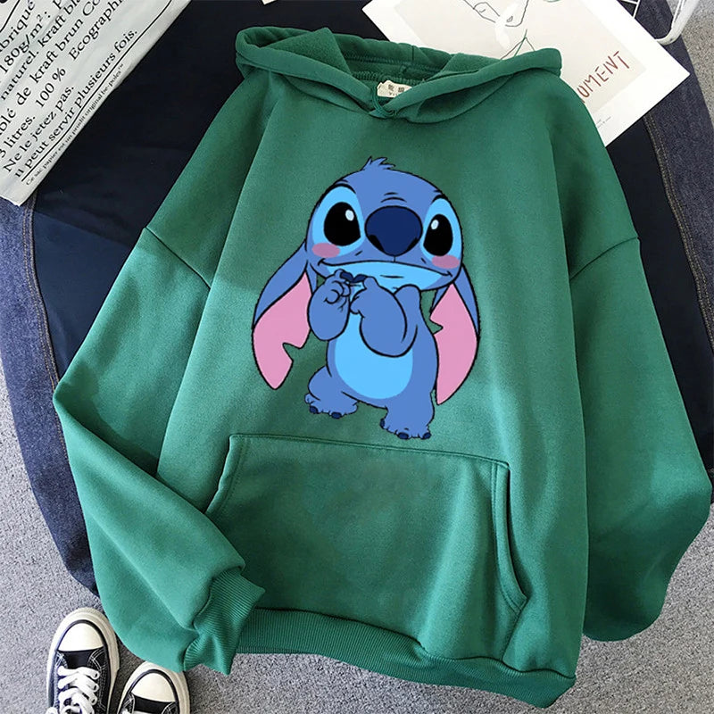 Moletom feminino casual Lilo & Stitch