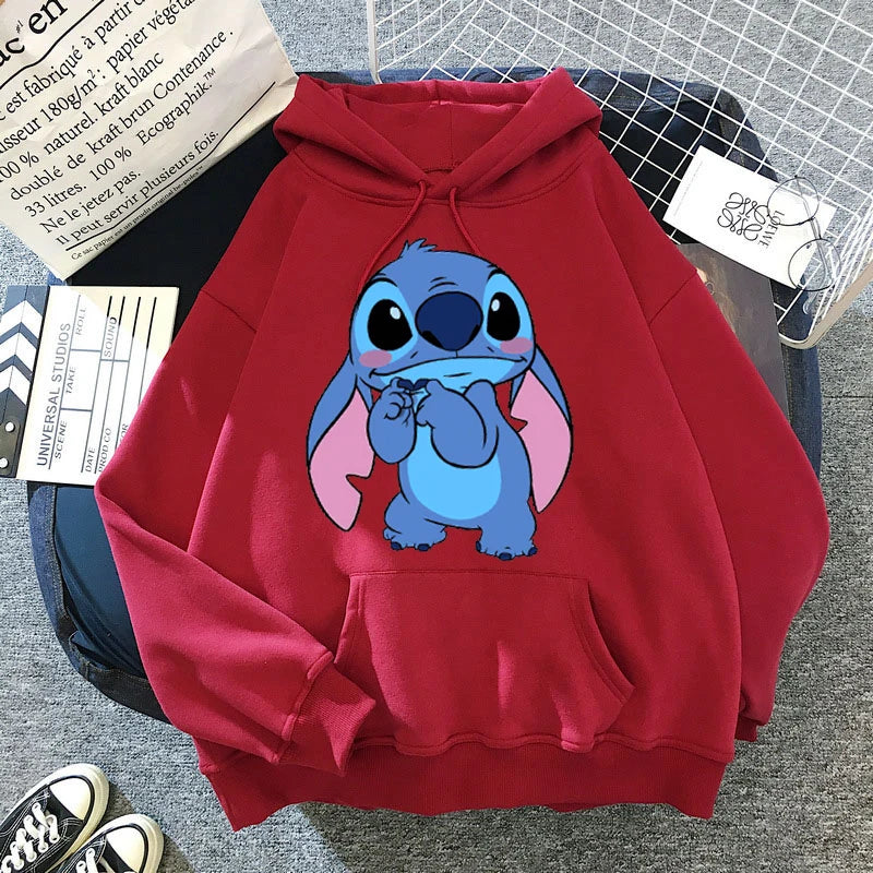 Moletom feminino casual Lilo & Stitch