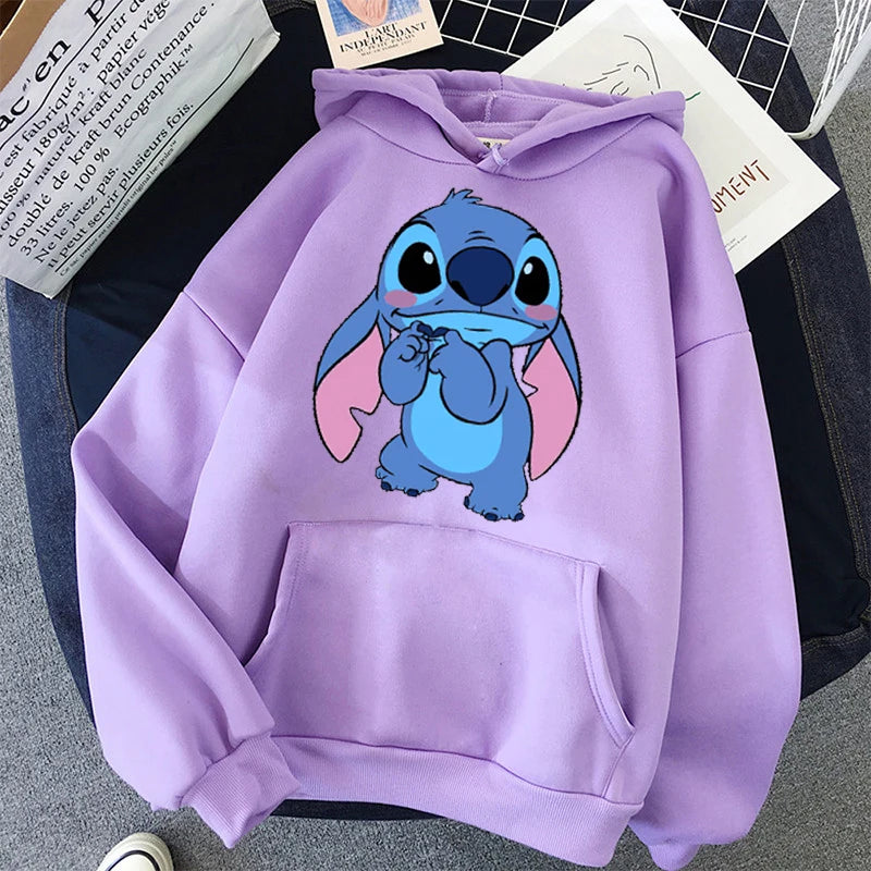 Moletom feminino casual Lilo & Stitch